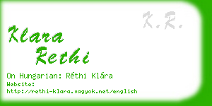 klara rethi business card