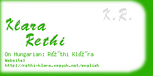 klara rethi business card